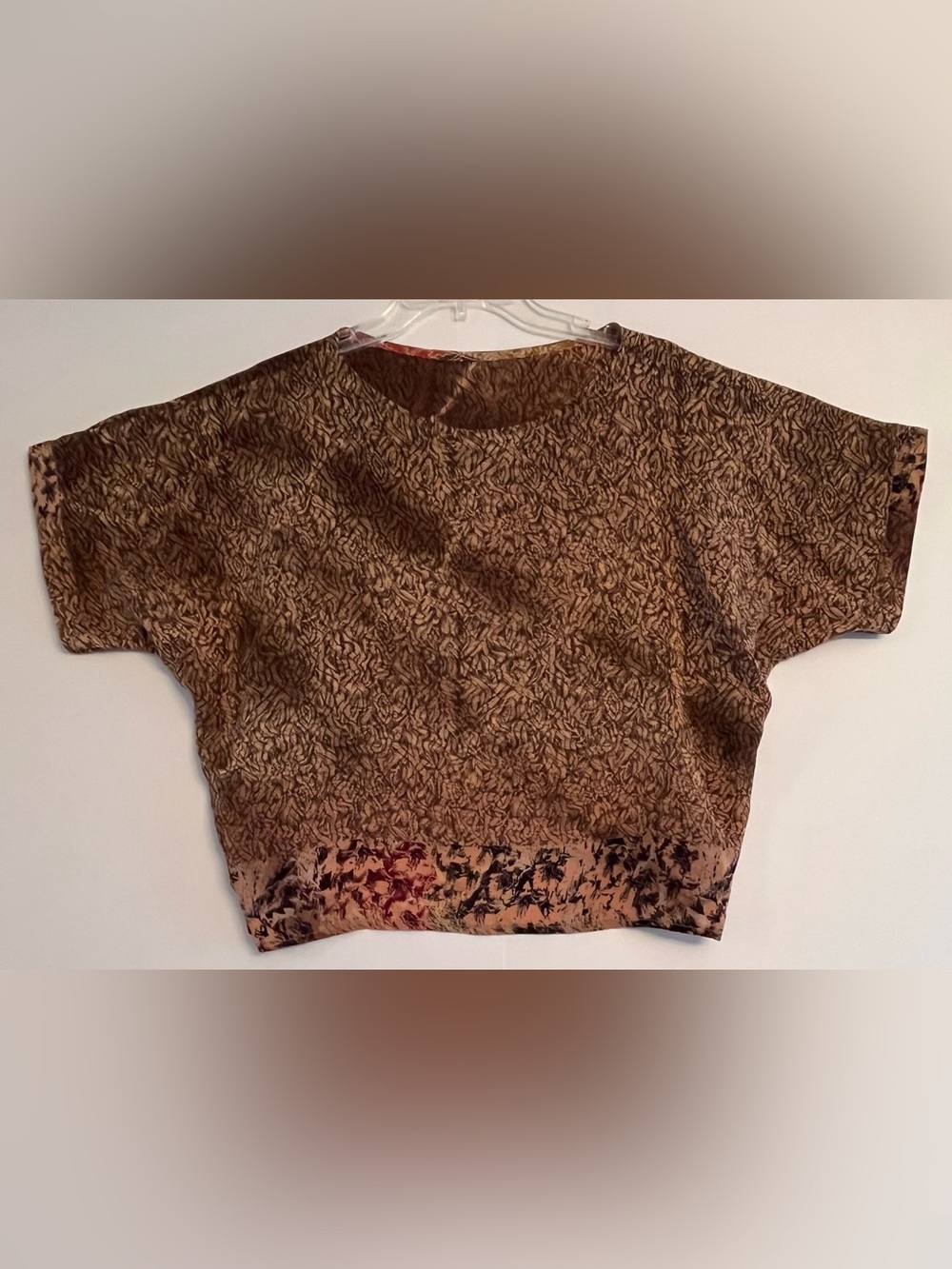 sari KNOT sari Pure Silk Crop Top | Upcycled Vintage Floral Boho Blouse